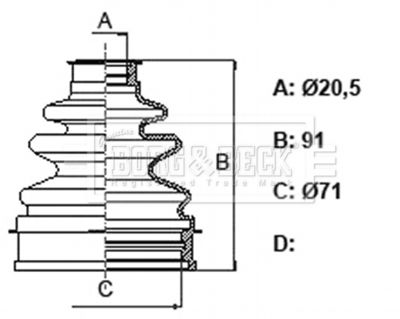 BCB6349 BORG & BECK Пыльник, приводной вал