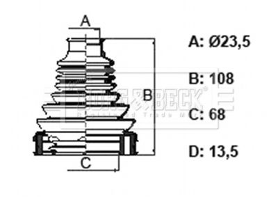 BCB6325 BORG & BECK Пыльник, приводной вал