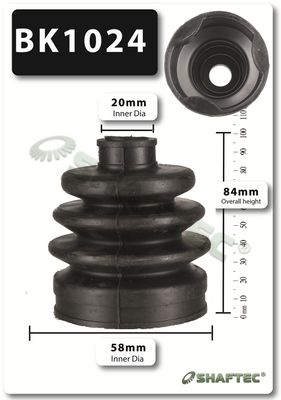 BK1024 SHAFTEC Комплект пыльника, приводной вал