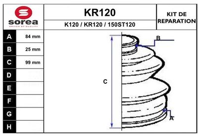 KR120 EAI Комплект пыльника, приводной вал