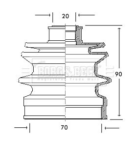 BCB2057 BORG & BECK Пыльник, приводной вал