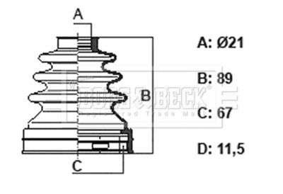 BCB6402 BORG & BECK Пыльник, приводной вал