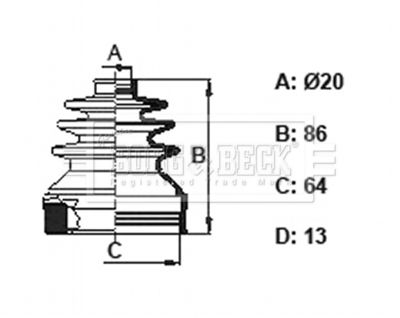 BCB6157 BORG & BECK Пыльник, приводной вал