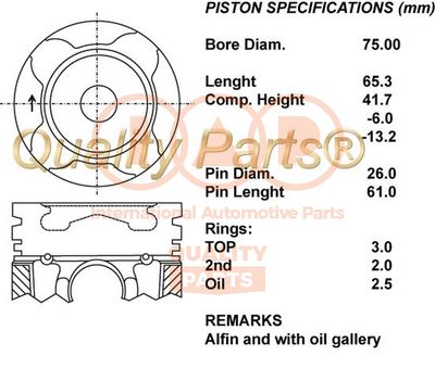  10011150 IAP QUALITY PARTS Поршень