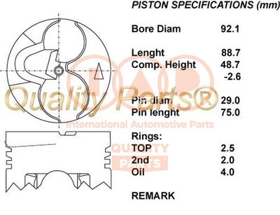  10112021M IAP QUALITY PARTS Поршень