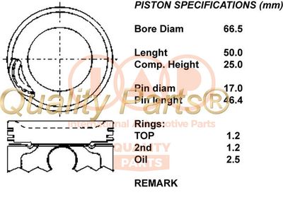  10007091 IAP QUALITY PARTS Поршень