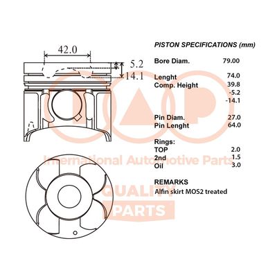  10009048 IAP QUALITY PARTS Поршень