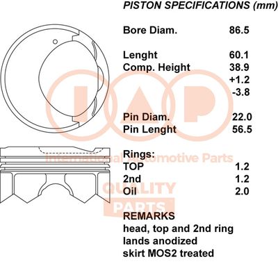  10017081 IAP QUALITY PARTS Поршень