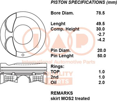  10016103 IAP QUALITY PARTS Поршень