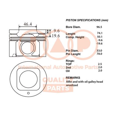  10013035 IAP QUALITY PARTS Поршень