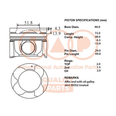  10017200 IAP QUALITY PARTS Поршень