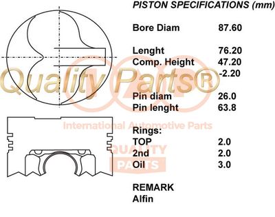  10013056 IAP QUALITY PARTS Поршень