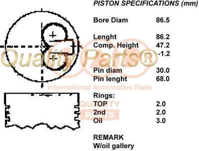  10021025 IAP QUALITY PARTS Поршень