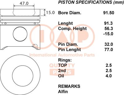  10117043 IAP QUALITY PARTS Поршень