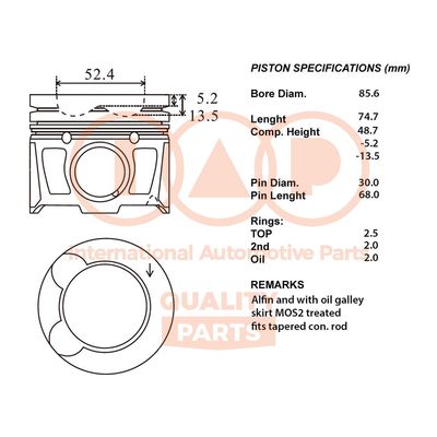  10014077 IAP QUALITY PARTS Поршень