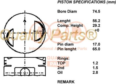  10016033 IAP QUALITY PARTS Поршень