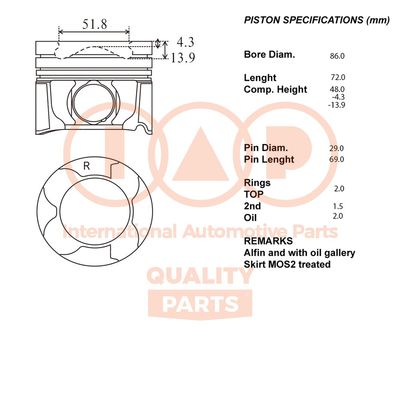  10017210 IAP QUALITY PARTS Поршень