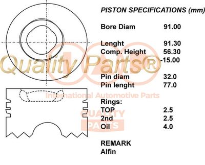  10017042 IAP QUALITY PARTS Поршень