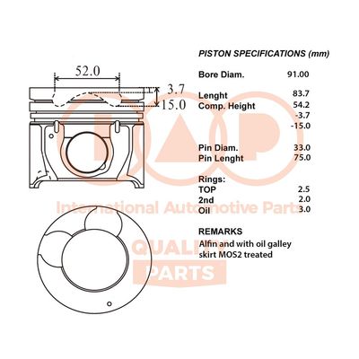  10021083 IAP QUALITY PARTS Поршень