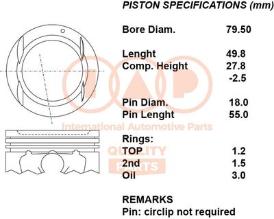  10020037 IAP QUALITY PARTS Поршень