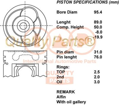  10009021 IAP QUALITY PARTS Поршень