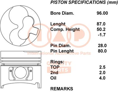  10113044 IAP QUALITY PARTS Поршень