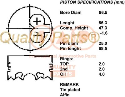  10011055 IAP QUALITY PARTS Поршень