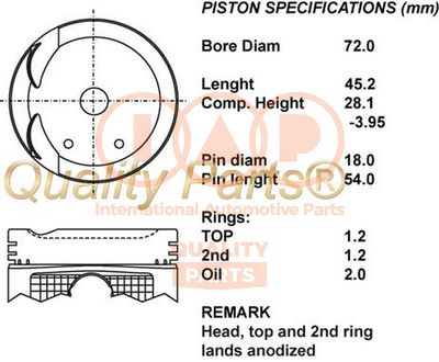  10003104 IAP QUALITY PARTS Поршень