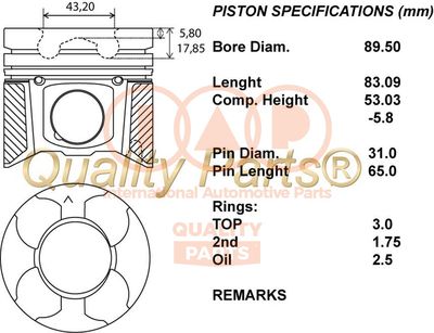  10013161 IAP QUALITY PARTS Поршень