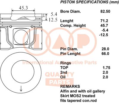  10004060 IAP QUALITY PARTS Поршень