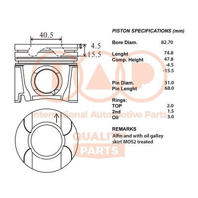  10017089 IAP QUALITY PARTS Поршень