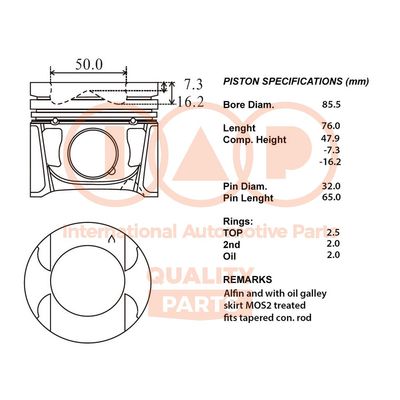  10013221 IAP QUALITY PARTS Поршень