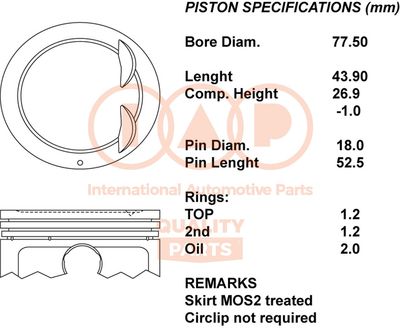  10021103 IAP QUALITY PARTS Поршень