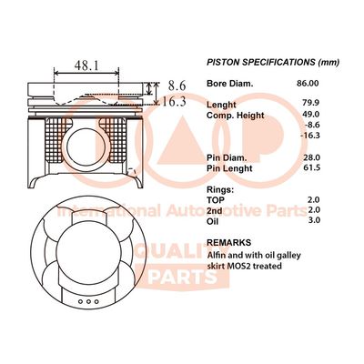  10013102 IAP QUALITY PARTS Поршень