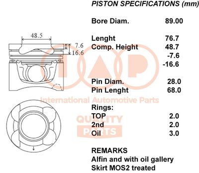  10013154 IAP QUALITY PARTS Поршень