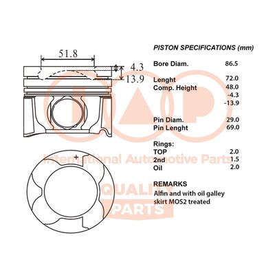  10017201 IAP QUALITY PARTS Поршень