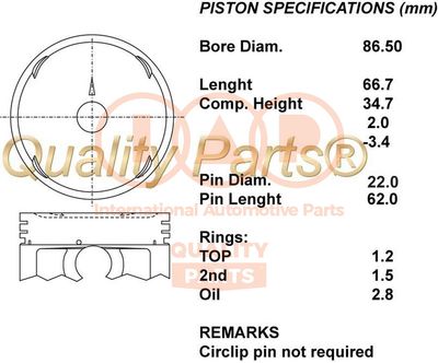  10007077 IAP QUALITY PARTS Поршень