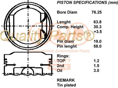  10003098 IAP QUALITY PARTS Поршень