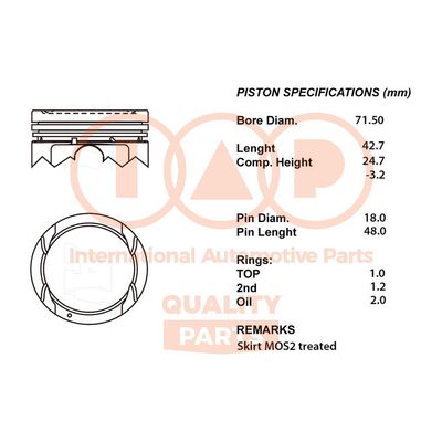  10007191 IAP QUALITY PARTS Поршень