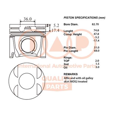  10017093 IAP QUALITY PARTS Поршень