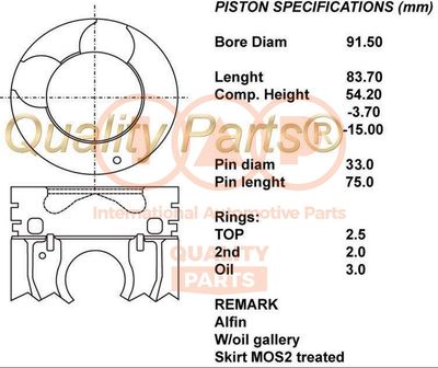  10007064 IAP QUALITY PARTS Поршень