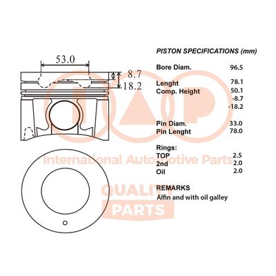  10013037 IAP QUALITY PARTS Поршень