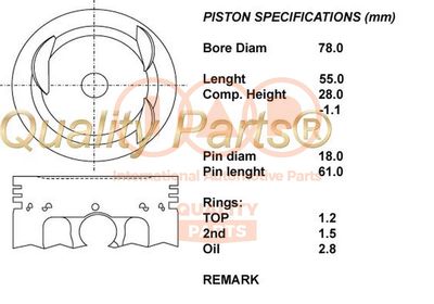  10015010 IAP QUALITY PARTS Поршень