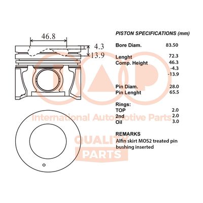  10007086 IAP QUALITY PARTS Поршень