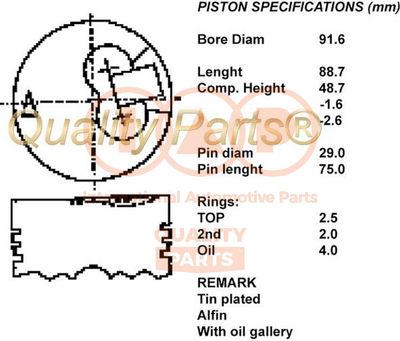  10012029 IAP QUALITY PARTS Поршень