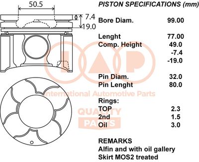  10012135 IAP QUALITY PARTS Поршень