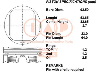  10015057 IAP QUALITY PARTS Поршень