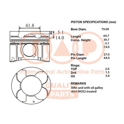  10009046 IAP QUALITY PARTS Поршень