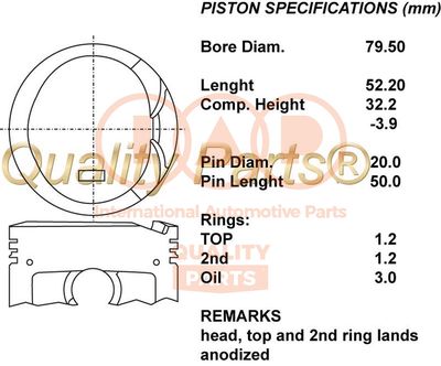  10017115 IAP QUALITY PARTS Поршень