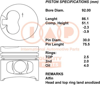  10010045 IAP QUALITY PARTS Поршень